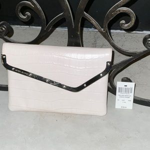 Henri Bendel The DEB Wristlet Croco Frame Clutch Bag Light Pink NWT